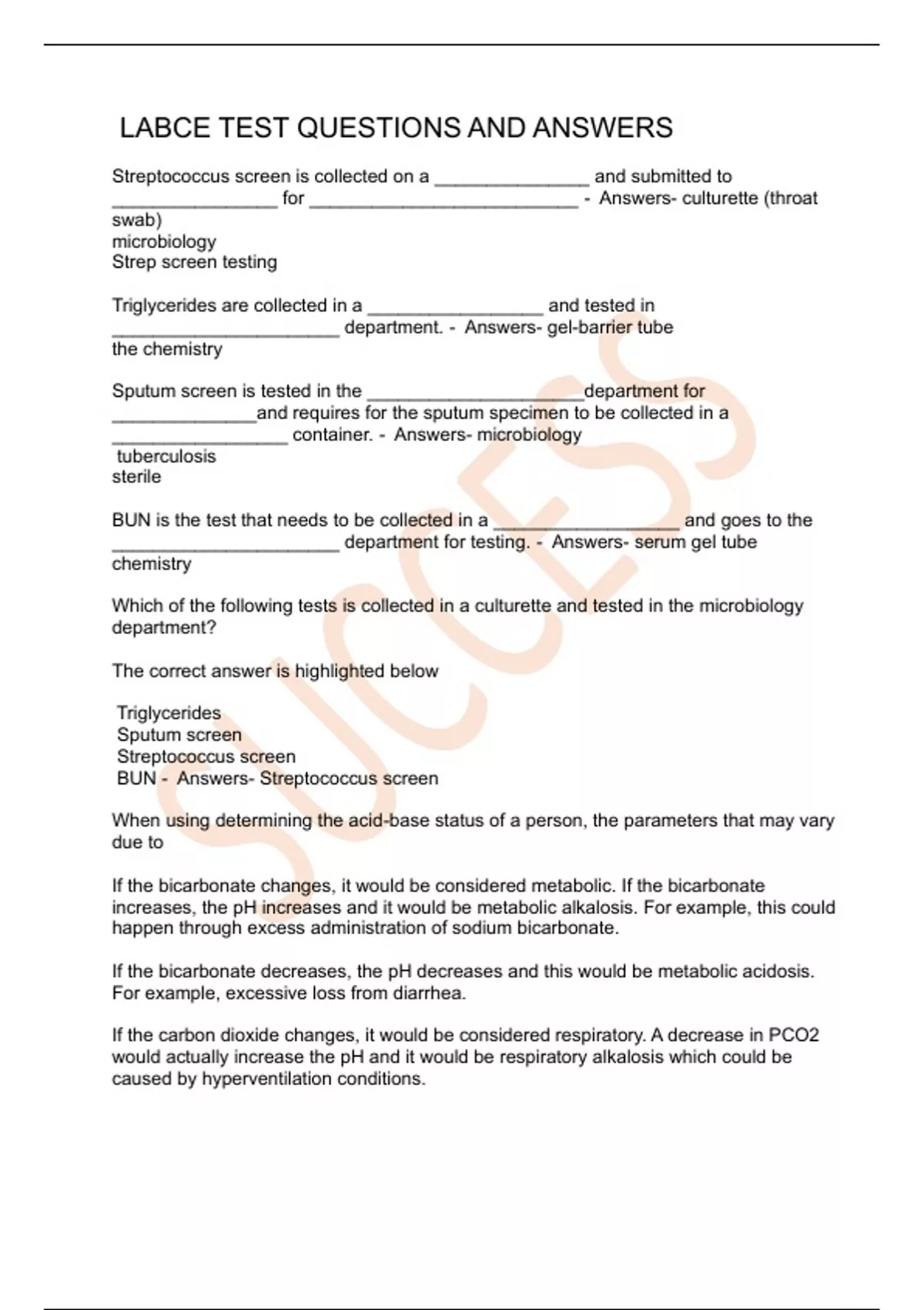 LABCE TEST QUESTIONS AND ANSWERS LABCE Stuvia UK
