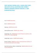 FDOT ASPHALT PAVING LEVEL 1 EXAM LATEST 2024-2025 WITH ACTUAL QUESTIONS AND CORRECT VERIFIED ANSWERS ALREADY GRADED A&plus; 100&percnt; GUARANTEED PASS&excl;