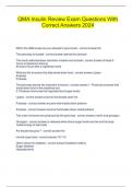 QMA Insulin Review Exam Questions With Correct Answers 2024