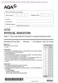 Actual 2024 AQA GCSE PHYSICAL EDUCATION 8582&sol;1 Paper 1 The human body and movement in physical activity and sport Merged Question Paper &plus; Mark Scheme