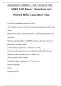 NURS 5423 Exam 1 Questions and Verified 100&percnt; Guaranteed Pass