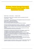  PA Motor Vehicle Damage Appraiser's License Questions And Answers 100&percnt; Guaranteed Success&period;
