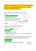 AORN PERIOP 101 FINAL EXAM Questions and Answers Questions and Answers Latest Updates 2024