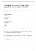 NUR3678&colon; Community FINAL EXAM questions with complete solutions