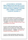 ATI MATERNAL NEWBORN  PROCTORED EXAM 2024-2025 ACTUAL  EXAM COMPLETE EXAM QUESTIONS  WITH DETAILED VERIFIED ANSWERS  &lpar;100&percnt; CORRECT ANSWERS&rpar;  &sol;ALREADY GRADED A&plus;