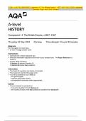 AQA A-LEVEL HISTORY Component 1J The British Empire&comma; c1857&ndash;1967 MAY 2024 Combined Question Paper and Mark Scheme