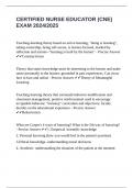 CERTIFIED NURSE EDUCATOR &lpar;CNE&rpar; EXAM 2024&sol;2025