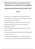 PJM Markets Certification Exam &lpar;Market Optimization Workshop PPs&rpar; Q&A 100&percnt; Pass