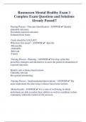 Rasmussen Mental Healthy Exam 1 Complete Exam Questions and Solutions Already Passed&excl;&excl;