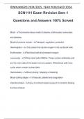SCN1111 Exam Revision Sem 1 Questions and Answers 100&percnt; Solved
