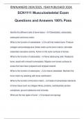 SCN1111 Musculoskeletal Exam Questions and Answers 100&percnt; Pass