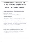 SCN1111 EXAM PACKAGE DEAL QUESTIONS WIT 100&percnt; CORRECT VERIFIED ANSWERS 100&percnt; GUARANTEED SUCCESS &vert; LATEST UPDATE &vert; GRADED A&plus; &vert; VERIFIED AND APPROVED