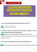 NR548 &sol; NR 548 Final Exam &lpar;2025 &sol; 2026&rpar;&colon; Psychiatric Assessment for Psychiatric-Mental Health Nurse Practitioner&comma; Covered &lpar;Week 7 - 8&rpar; Questions and Verified Answers - Chamberlain