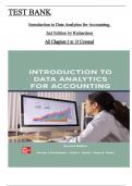 Complete Test Bank for Introduction to Data Analytics For Accounting 2nd Edition by Richardson&comma; Terrell and Teeter&comma; All Chapters 1 to 13 Covered&comma; ISBN&colon; 9781264445141 &lpar;100&percnt; Verified Edition&rpar;