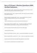 Nurs 473 Exam 1 Review Questions With Verified Solutions&period;