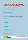 Bio 251 Exam Questions and Correct Answers the Latest Update and Recommended Version