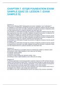 CHAPTER 7&period; ISTQB FOUNDATION EXAM SAMPLE &lpar;QUIZ 33&colon; LESSON 7&period; EXAM SAMPLE D&rpar;