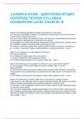 1&period;SAMPLE EXAM - QUESTIONS ISTQB&reg; CERTIFIED TESTER SYLLABUS FOUNDATION LEVEL EXAM ID&colon; B