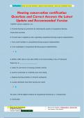 Hearing conservation certification Questions and Correct Answers the Latest  Update and Recommended Version