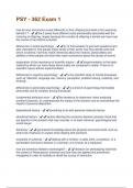 PSY - 362 Exam 1 All Possible Questions and Answers 2025