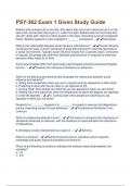 PSY-362 Exam 1 Given Study Guide Questions &plus; Answers Graded A&plus;