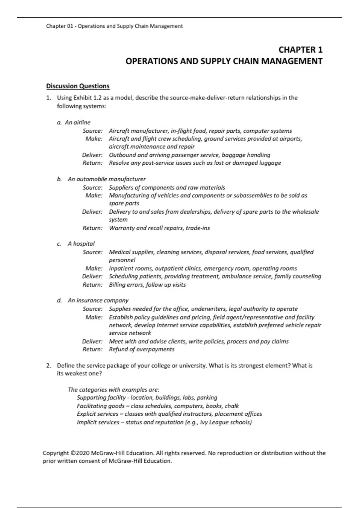 Solution Manual For Operations and Supply Chain Management The Core 5th ...