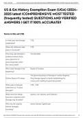 US & GA History Exemption Exam &lpar;UGA&rpar; &vert;2024-2025 latest &vert;COMPREHENSIVE MOST TESTED &lpar;frequently tested&rpar; QUESTIONS AND VERIFIED ANSWERS &vert; GET IT 100&percnt; ACCURATE&excl;&excl;