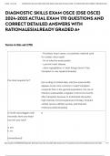 DIAGNOSTIC SKILLS EXAM OSCE &lpar;DSE OSCE&rpar; 2024-2025 ACTUAL EXAM 170 QUESTIONS AND CORRECT DETAILED ANSWERS WITH RATIONALES&vert;ALREADY GRADED A&plus;