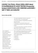 LSUHSC HA FINAL&colon; EXAM &vert;2024-2025 latest &vert;COMPREHENSIVE MOST TESTED &lpar;frequently tested&rpar; QUESTIONS AND VERIFIED ANSWERS &vert; GET IT 100&percnt; ACCURATE&excl;&excl;