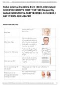PAEA Internal Medicine EOR &vert;2024-2025 latest &vert;COMPREHENSIVE MOST TESTED &lpar;frequently tested&rpar; QUESTIONS AND VERIFIED ANSWERS &vert; GET IT 100&percnt; ACCURATE&excl;&excl;