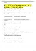 Biol 207 Lab Final Questions And Answers Latest Update