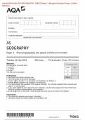 Actual 2024 AQA AS GEOGRAPHY 7036&sol;1 Paper 1 Physical geography and people and the environment Merged Question Paper &plus; Mark Scheme