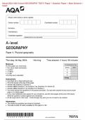 Actual 2024 AQA A-level GEOGRAPHY 7037&sol;1 Paper 1 Physical geography Merged Question Paper &plus; Mark Scheme &plus; Insert
