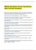 NEHA Sanitation Exam Questions with Correct Answers 