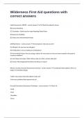 Wilderness First Aid questions with correct answers