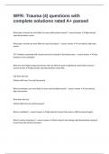 WFR&colon; Trauma &lpar;4&rpar; questions with complete solutions rated A&plus; passed
