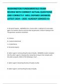 WASHINGTON FUNDAMENTALS EXAM REVIEW WITH CORRECT ACTUAL QUESTIONS AND CORRECTLY  WELL DEFINED ANSWERS LATEST 2024 &ndash; 2025  ALREADY GRADED A&plus; 