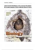 TEST BANK FOR Biology Life on Earth 11th Edition By Gerald Audesirk &lpar;All Chapters&rpar; A&plus;