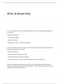 HCAL III &lpar;Exam One&rpar; Questions and Answers