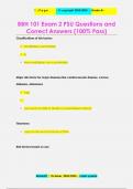 BBH 101 Exam 2 PSU Questions and  Correct Answers &lpar;100&percnt; Pass&rpar;