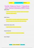 Family Violence Exam 1 Questions  and Correct Answers &lpar;100&percnt; Pass&rpar;