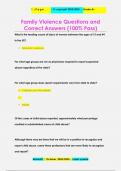 Family Violence Questions and  Correct Answers &lpar;100&percnt; Pass&rpar;