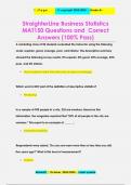 StraighterLine Business Statistics  MAT150 Questions and Correct  Answers &lpar;100&percnt; Pass&rpar;