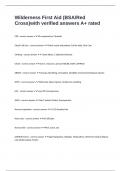 Wilderness First Aid &lpar;BSA&sol;Red Cross&rpar;with verified answers A&plus; rated