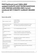 FDOT Earthwork Level 1 &vert;2024-2025 update&vert;COMPLETE MOST TESTED QUESTIONS AND VERIFIED ANSWERS &lpar;100&percnt; Correct solutions&rpar;&vert; GET IT RIGHT&excl;&excl; &vert; ALREADY GRADED A&plus;