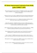 NY Home Improvement Contractor Exam Study guide CORRECT 100&percnt;