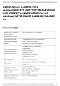ARDMS Obstetrics &vert;&vert;2024-2025 update&vert;COMPLETE MOST TESTED QUESTIONS AND VERIFIED ANSWERS &lpar;100&percnt; Correct solutions&rpar;&vert; GET IT RIGHT&excl;&excl; &vert; ALREADY GRADED A&plus;