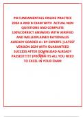  PN FUNDAMENTALS ONLINE PRACTICE 2024 A AND B EXAM WITH  ACTUAL NGN   QUESTIONS AND COMPLETE 100&percnt;CORRECT ANSWERS WITH VERIFIED AND WELLEXPLAINED RATIONALES ALREADY GRADED A&plus; BY EXPERTS &vert;LATEST VERSION 2024 WITH GUARANTEED SUCCESS AFTER DOWNLOAD ALREADY PA