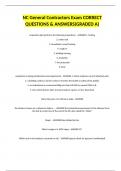 NC General Contractors Exam CORRECT QUESTIONS & ANSWERS&lpar;GRADED A&rpar;