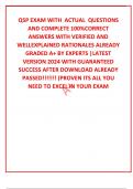 QSP EXAM WITH  ACTUAL  QUESTIONS AND COMPLETE 100&percnt;CORRECT ANSWERS WITH VERIFIED AND WELLEXPLAINED RATIONALES ALREADY GRADED A&plus; BY EXPERTS &vert;LATEST VERSION 2024 WITH GUARANTEED SUCCESS AFTER DOWNLOAD ALREADY PASSED&excl;&excl;&excl;&excl;&excl;&excl;&excl; &lpar;PROVEN ITS ALL YOU NEED TO EXCEL I
